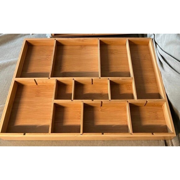 Bamboo Drawer Organizer Up to 11 Compartments (Bx 6) - Picture 3 of 10
